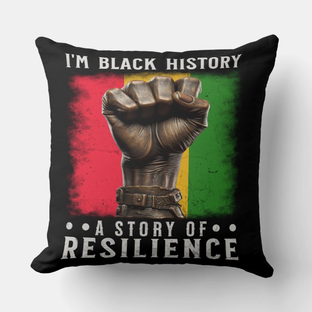 COJÍN DECORATIVO SOY HISTORIA NEGRA (Anverso)