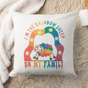 Cojín Decorativo Soy la oveja arcoiris de mi familia - oveja de org