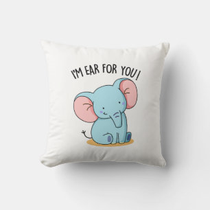 Cojín Decorativo Soy Oído Para Ti Chiste De Elefante Divertido