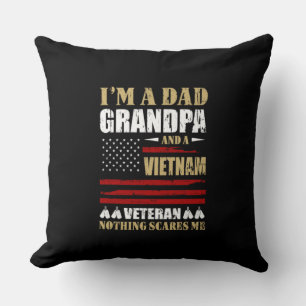 Cojín Decorativo Soy papá, abuelo y veterano de Vietnam