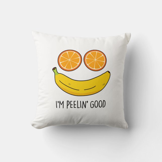 Cojín Decorativo Soy Peelin Good Funny Fruit Pun (Anverso)