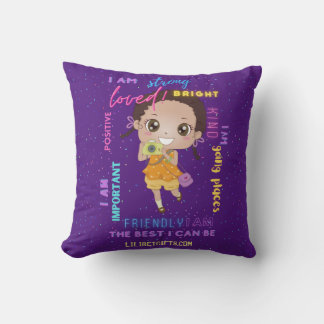Cojín Decorativo SOY - Positivas afirmaciones de Chicas de color ne