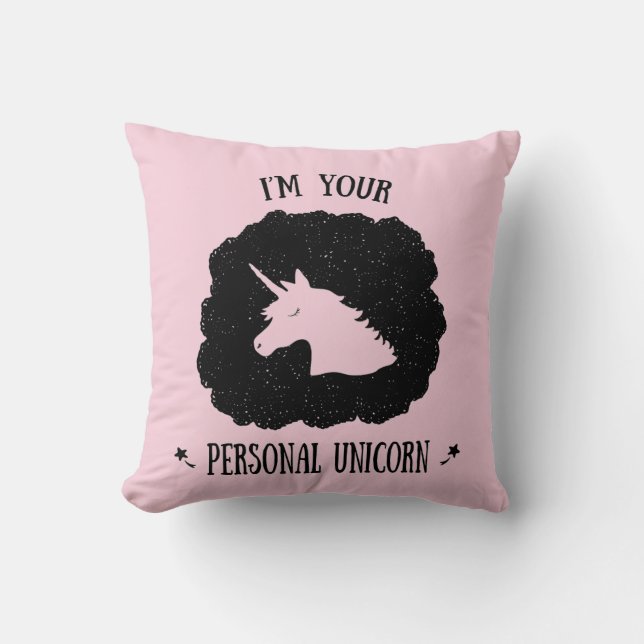 Cojín Decorativo Soy su unicornio personal (Anverso)
