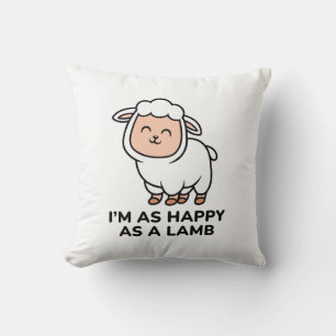 Cojín Decorativo Soy tan feliz como un cordero