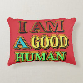 Cojín Decorativo "Soy Un Buen Humano" Diseño Cuto. ¡Hazte con una e