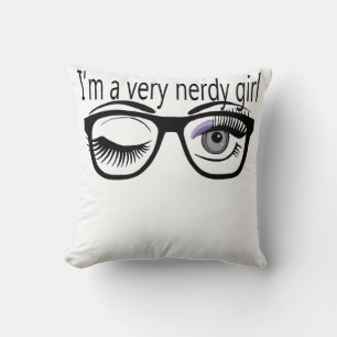 Cojín Decorativo Soy un Chica muy nervioso con sombra de ojos morad