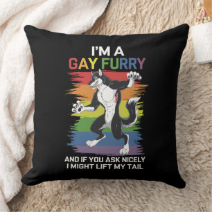 Cojín Decorativo Soy un orgullo LGBTQ gay Furry Fox Rainbow