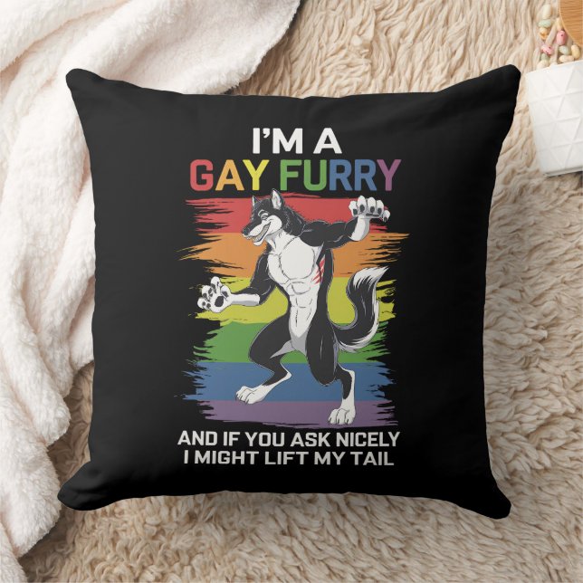 Cojín Decorativo Soy un orgullo LGBTQ gay Furry Fox Rainbow (Manta)