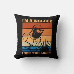 Cojín Decorativo Soy una soldadora Veo el retro de soldadura ligera