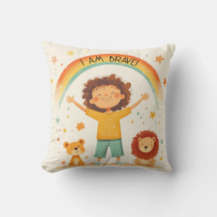 Cojín Decorativo Soy valiente - Afirmación de niños