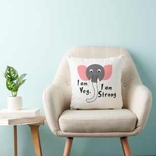 Cojín Decorativo Soy Veg Soy Fuerte Bebé Elefante