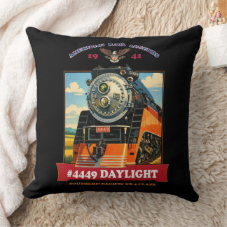 Cojín Decorativo SP GS-4 Daylight Steam Locomotive Vintage Poster