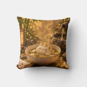 Cojín Decorativo spa de albóndigas doradas velita de bambú acogedor