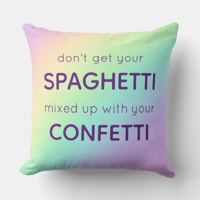 Cojín Decorativo Spaghetti y Confetti divertidos (Anverso)