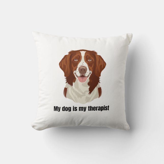 Cojín Decorativo Spaniel de Bretaña (Anverso)