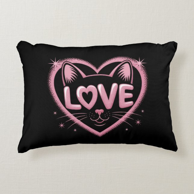 Cojín Decorativo Sparkling Cat Love (Anverso)
