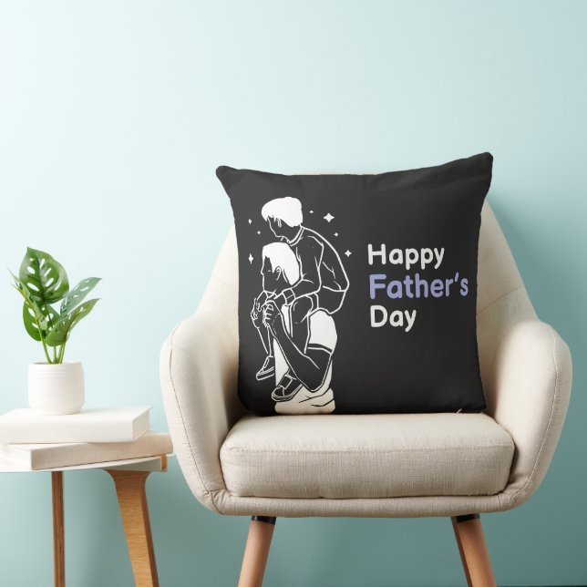 Cojín Decorativo Sparkling Happy Father's Day Piggyback Ride (Silla)