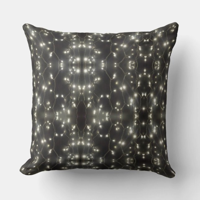 Cojín Decorativo Sparkling Silver Lights Throw Pillow (Anverso)