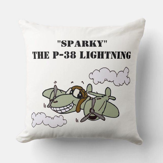 Cojín Decorativo Sparky el P-38 (Anverso)