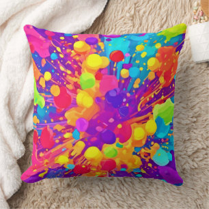Cojín Decorativo Spatter de color vibrante