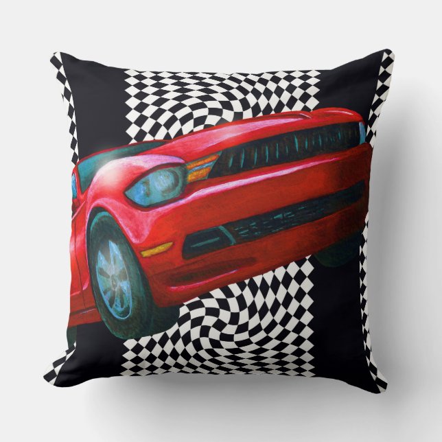 Cojín Decorativo Speedy Red Sportscar (Anverso)