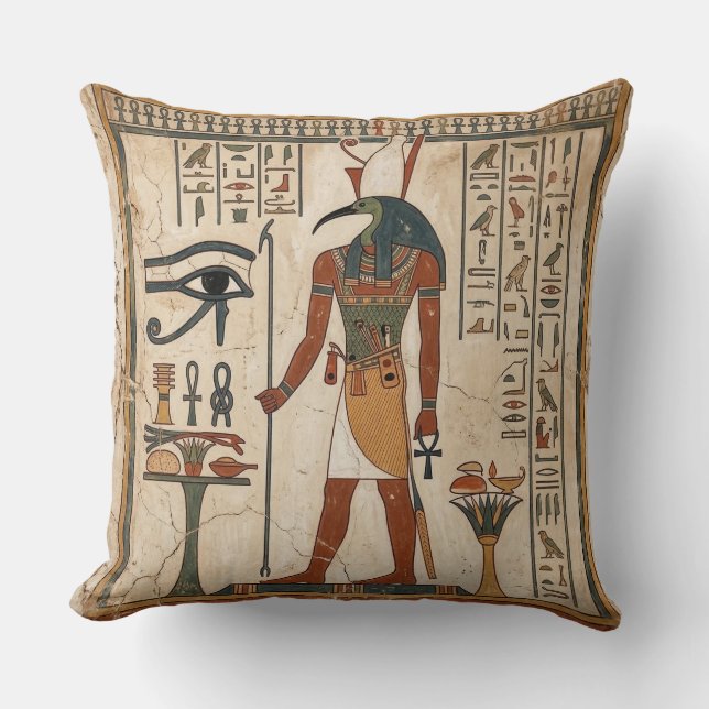 Cojín Decorativo Spell of Djehuty: Thoth-Magus Ancient Egyptian (Anverso)