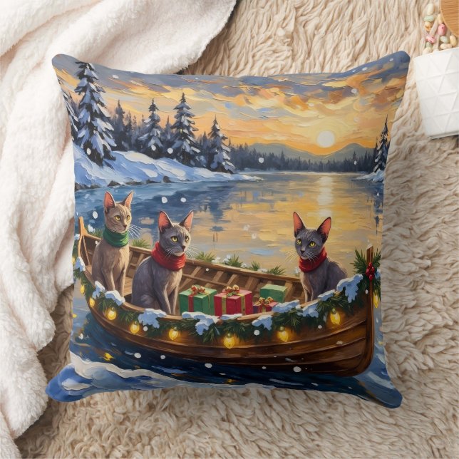 Cojín Decorativo Sphynx Cat Christmas Boat Holiday (Manta)
