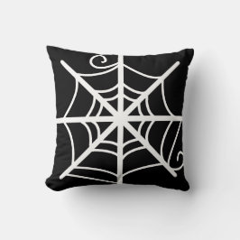 Cojín Decorativo Spider Web Halloween Negro y Blanco