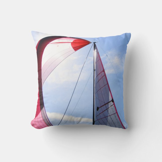 Cojín Decorativo Spinnaker rojo con Sun (Anverso)