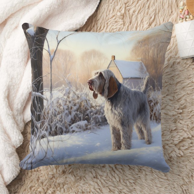 Cojín Decorativo Spinone Italiano Deja que nieve Navidad (Manta)