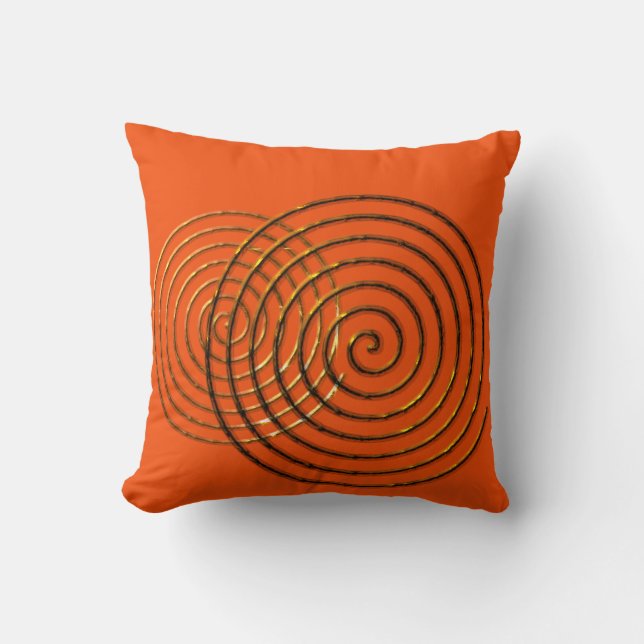Cojín Decorativo Spiral Símbolo celta oro metálico (Anverso)