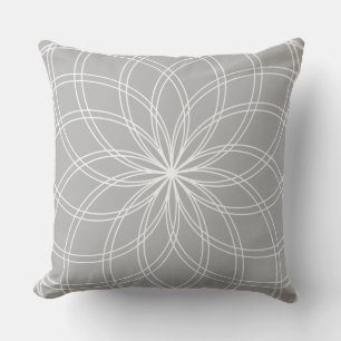 Cojín Decorativo Spiro Mandala Gris Blanco