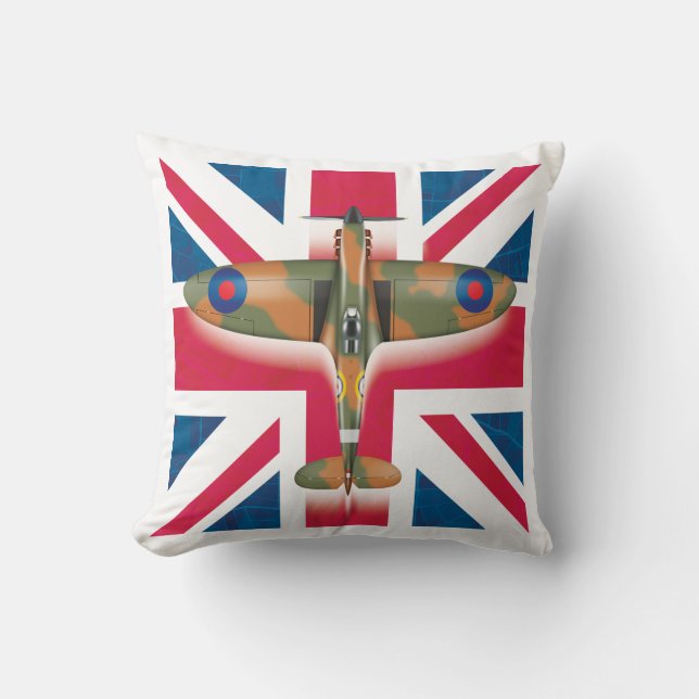 Cojín Decorativo Spitfire en la bandera (Anverso)