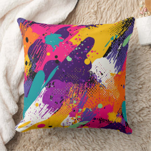 Cojín Decorativo Splash de color abstracto en estilo de historieta 