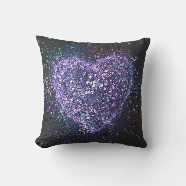 Cojín Decorativo Splatter Paint Purple Heart (Anverso)