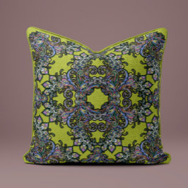 Cojín Decorativo Splendor barroco Pillow en verde oliva