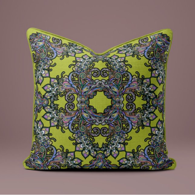 Cojín Decorativo Splendor barroco Pillow en verde oliva (Subido por el creador)