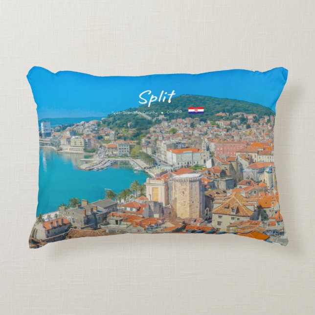 Cojín Decorativo Split, Croacia - Ciudad Costera (Anverso)