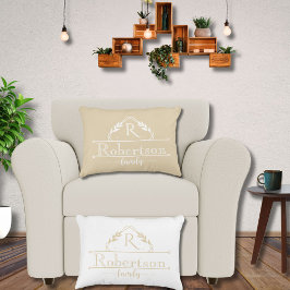 Cojín Decorativo Split Monogram Family Name Champaigne Gold Frame