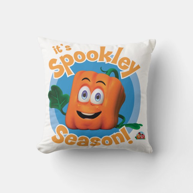 Cojín Decorativo Spookley the Square Pumpkin | Es temporada de Spoo (Anverso)