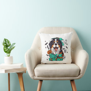 Cojín Decorativo Spooky Bernese Halloween: Llévame a tu Howler