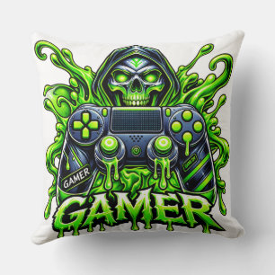 Cojín Decorativo Spooky Gaming – Controlador Fantasma de Gamer de H