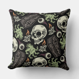 Cojín Decorativo Spooky Halloween grunge Skull diseño