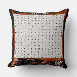 Cojín Decorativo Spooky Halloween Word Search