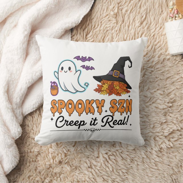 Cojín Decorativo Spooky Szn Halloween Ghosts – Cute Fall  (Manta)