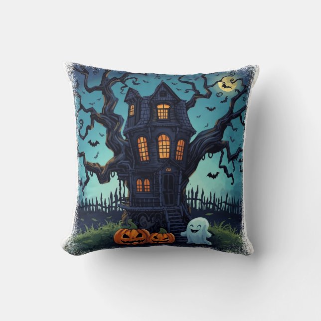 Cojín Decorativo Spooky Treehouse Kids Halloween (Anverso)