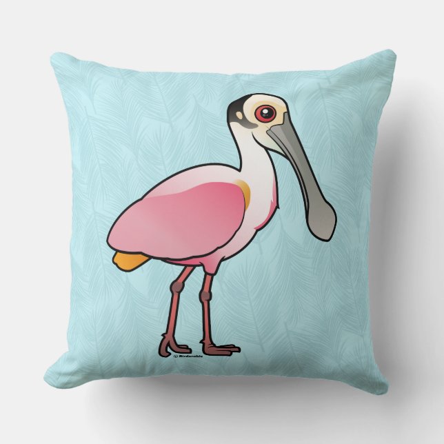 Cojín Decorativo Spoonbill rosado de Birdorable (Anverso)