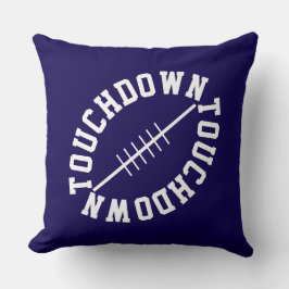 Cojín Decorativo Sporty Big Football TOUCHDOWN On Navy Blue
