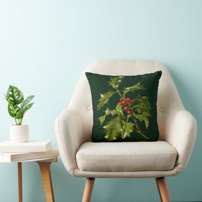 Cojín Decorativo Sprig of Holly Christmas Red Berry  (Silla)