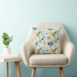 Cojín Decorativo Spring Botanical Floral  Throw Pillow